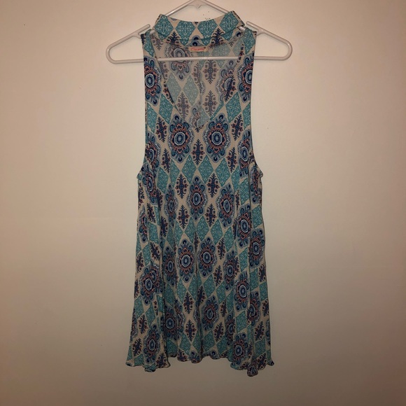 maronie Dresses & Skirts - Maronie Printed Cutout Boho Dress